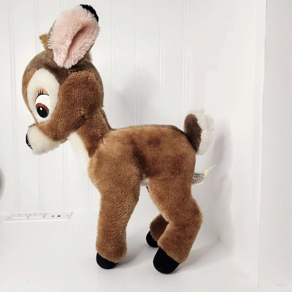 Vintage 1980s Disney World Bambi Plush Brown Soft Stuffed Animal Deer Disneyland